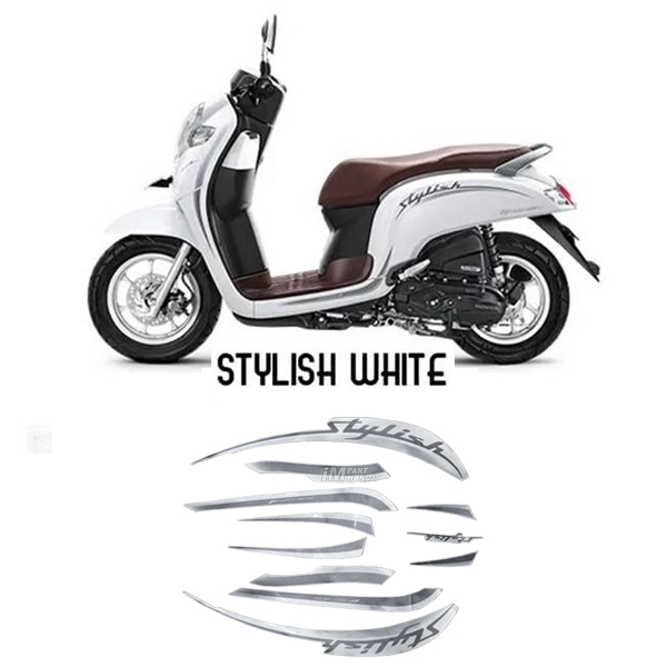 ORI ! Stiker Scoopy eSP 2019 Stylish White Putih Mutiara ORIGINAL