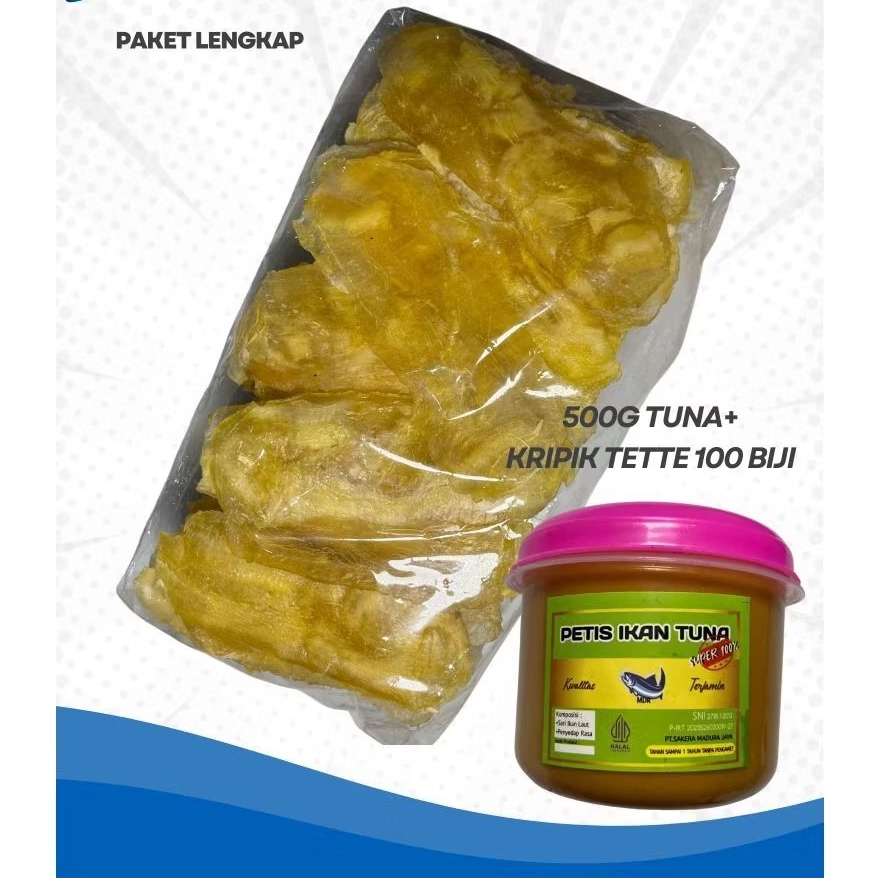 

Sakera PAKET LENGKAP TUNA 500G+KERIPIK TETTE 100 BIJI