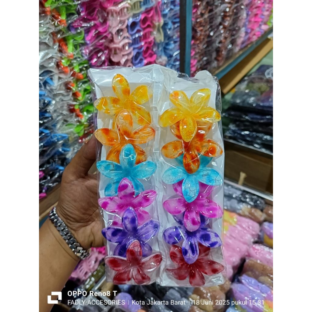 

ISI 12 PCS JEPIT RAMBUT KAMBOJA SLIP GAYA KOREA 6CM