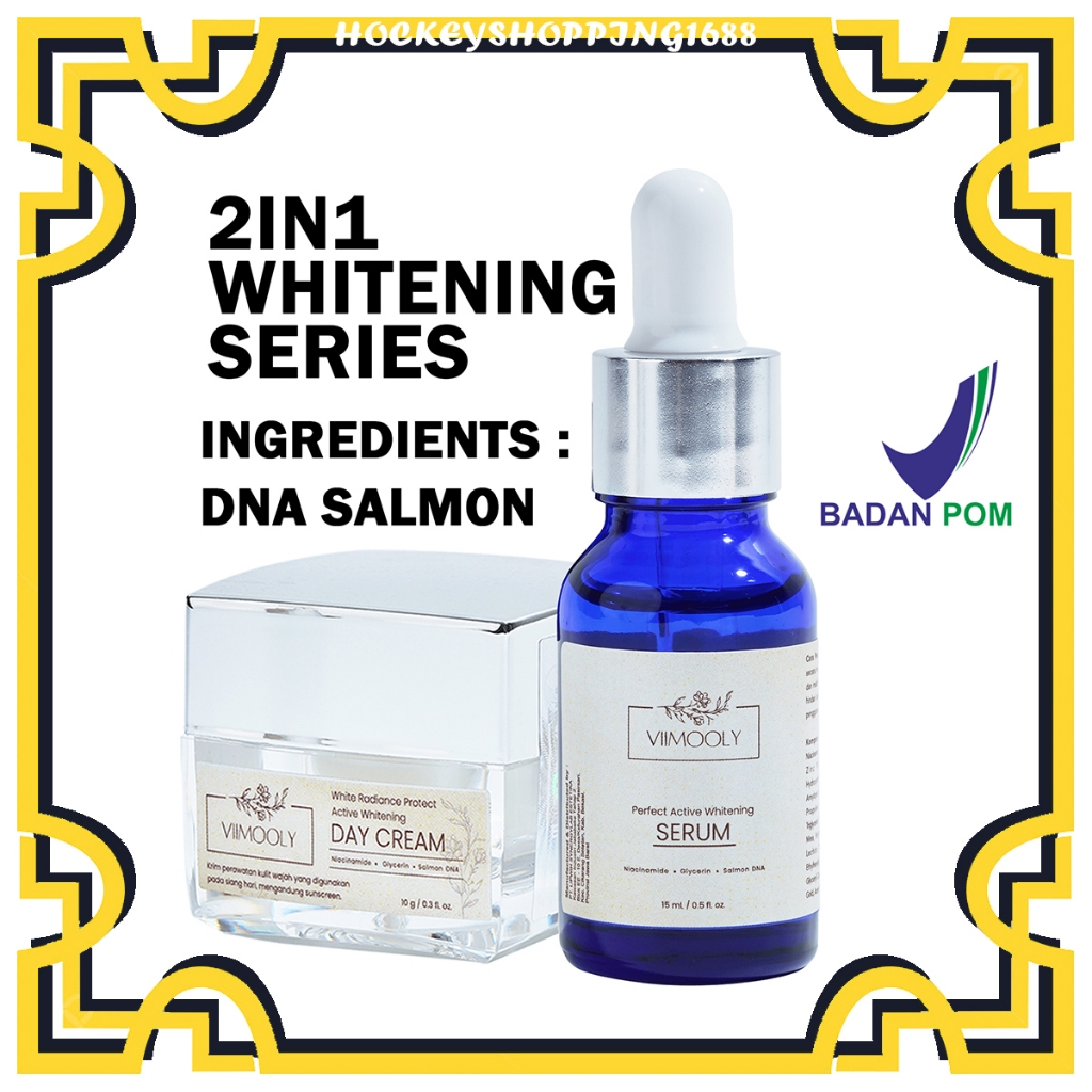HS [ PAKETAN ] VIIMOOLY - PAKETAN DNA SALMON 2IN1 WHITENING DAY CREAM & SERUM PERFECTX ACTIVE WHITEN