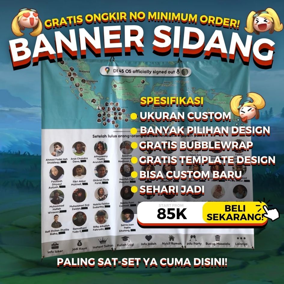 

[D/Tsize] X Banner Spanduk Flexy Custom |Sidang Sempro Wisuda | Bisa Instant | Sehari Jadi | Sticker