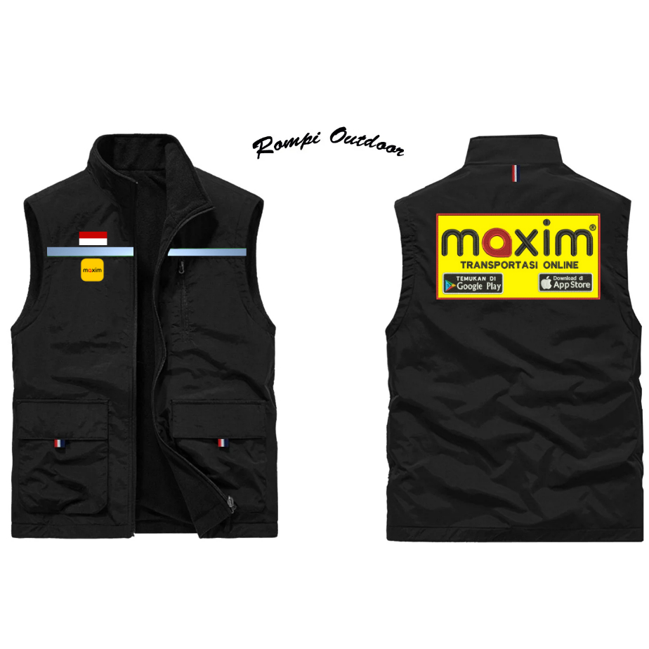 Maxim Outdoor Vest | Rompi Outdoor | Rompi Jaket Motor | Rompi Kasual Maxim Trasnportasi Online | Ve
