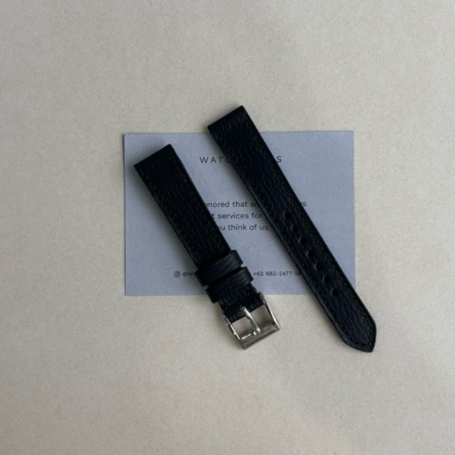 Black Tangerine Leather Strap 18mm