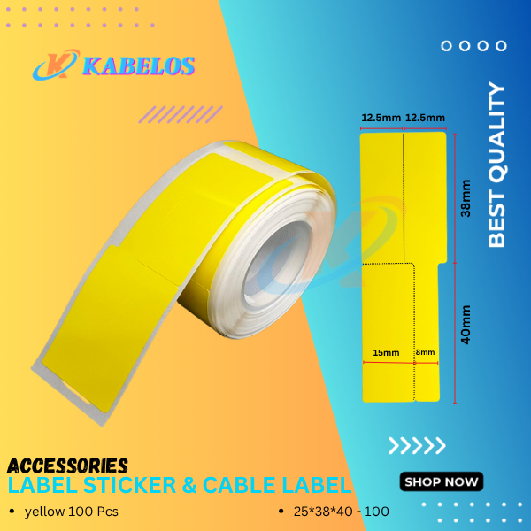Stiker Label Kabel Jaringan/LAN/Fiber Optic/Listrik Anti Air Cable Label Sticker