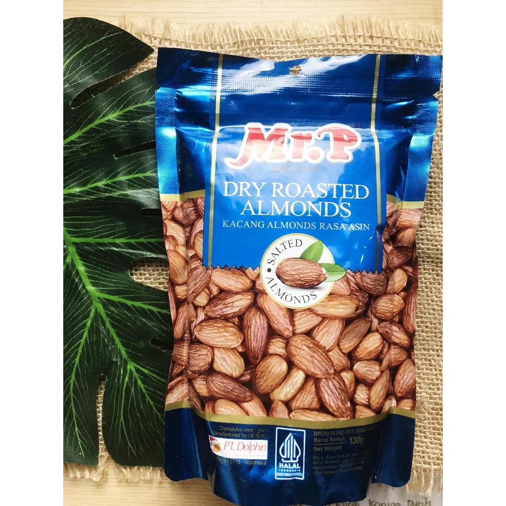 

Mr. P Dry Roasted Kacang Almonds 130 gr