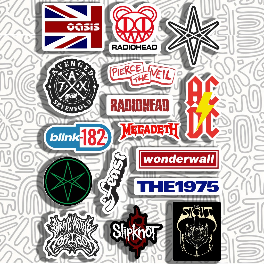 

Sticker Band BMTH Oasis A7X Blink || Stiker Band Metal Pierce The Viel