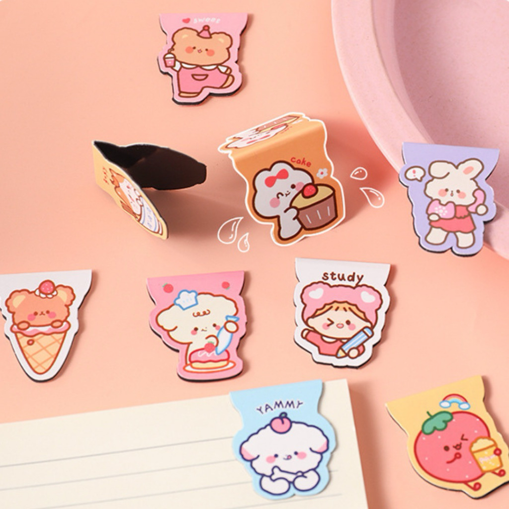 

Jepitan Pembatas Buku Halaman Penanda Kertas Magnet Karakter Kartun Lucu Bookmark Magnetic Character Cartoon Aesthetic Cute Estetik Animal Full Color