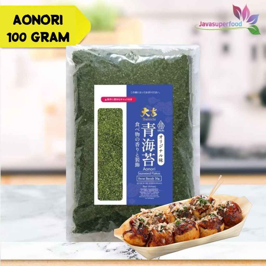 

Java Aonori 100 gram - Ao Nori 100 gr - Nori Bubuk 100 gram - Nori Tabur Takoyaki