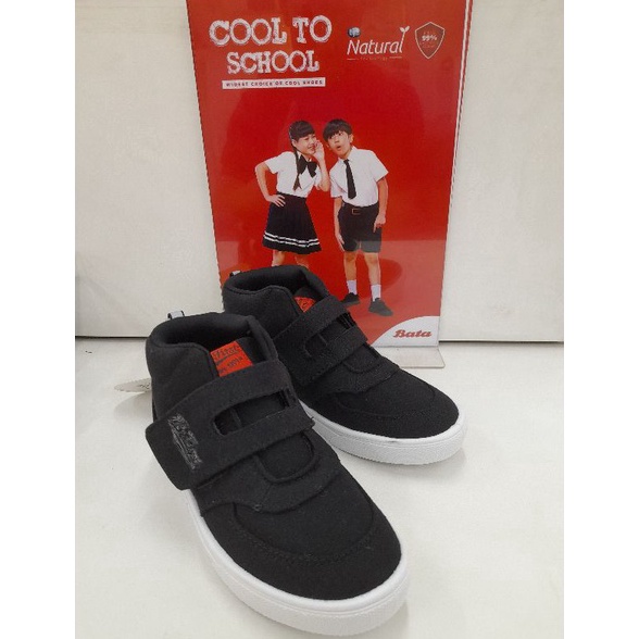 KODE S28W Bata Sepatu Sekolah B First Black