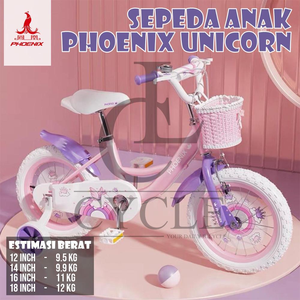 [READY] Sepeda Anak Perempuan Phoenix Unicorn - 12, 14, 16 dan 18 Inch