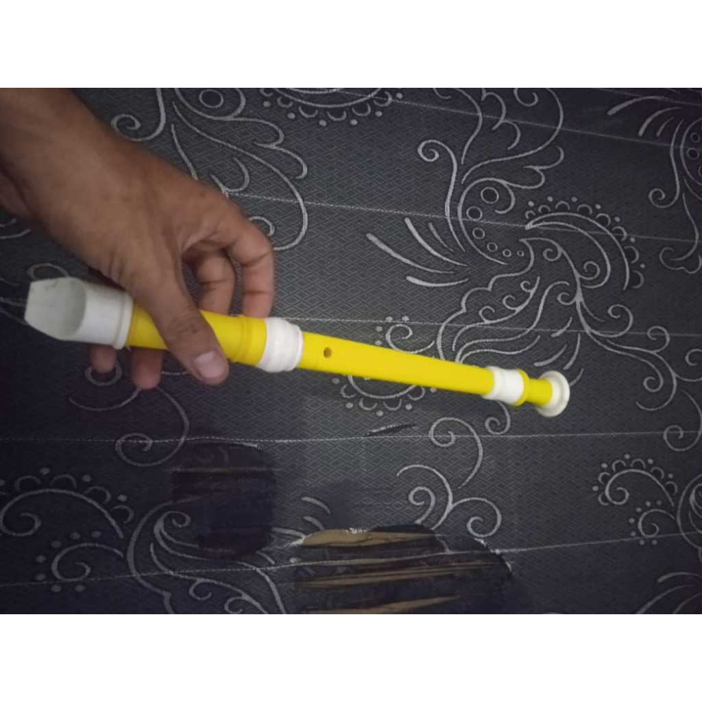 Seruling Recorder Plastik Warna Kuning Putih MURAH