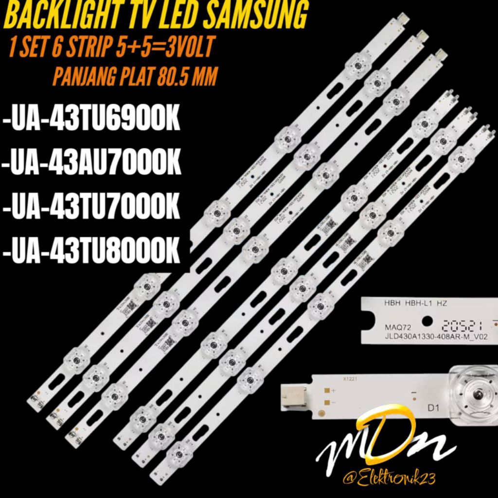 BACKLIGHT TV LED SAMSUNG 43 INCH UA-43TU7000K- UA-43TU6900K- UA-43AU7000K- UA-43TU8000K BACKLIGHT TV