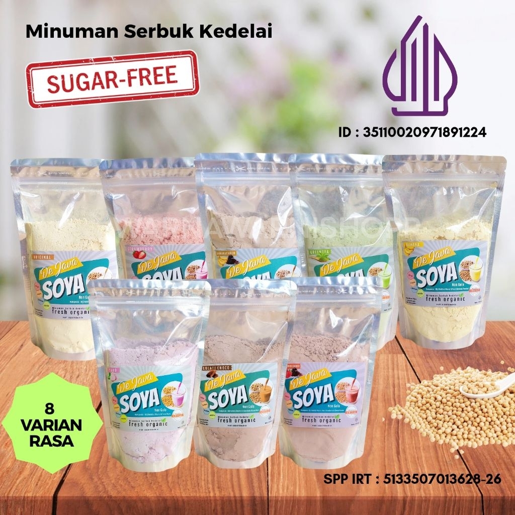 

Susu Kedelai Bubuk DeJava Soya Minuman Serbuk Kedelai Organik Bubuk Kedelai Murni Non GMO