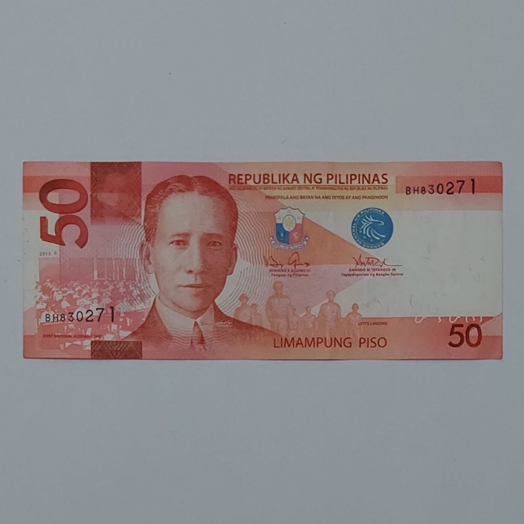 Peso Pilipina Uang Asing Pecahan 50 Peso Kertas