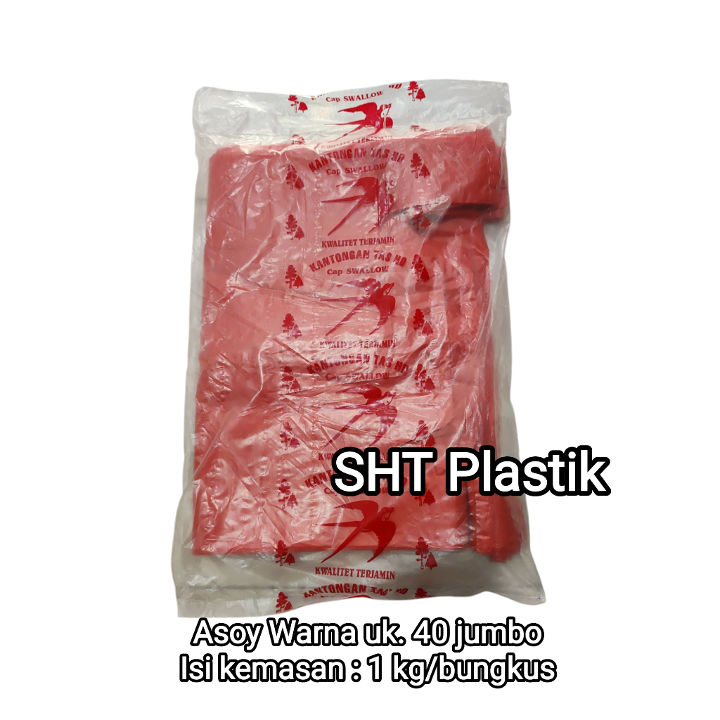 Plastik Asoy warna jumbo ukuran 40 cm tebal berkualitas plastik kresek kantongan