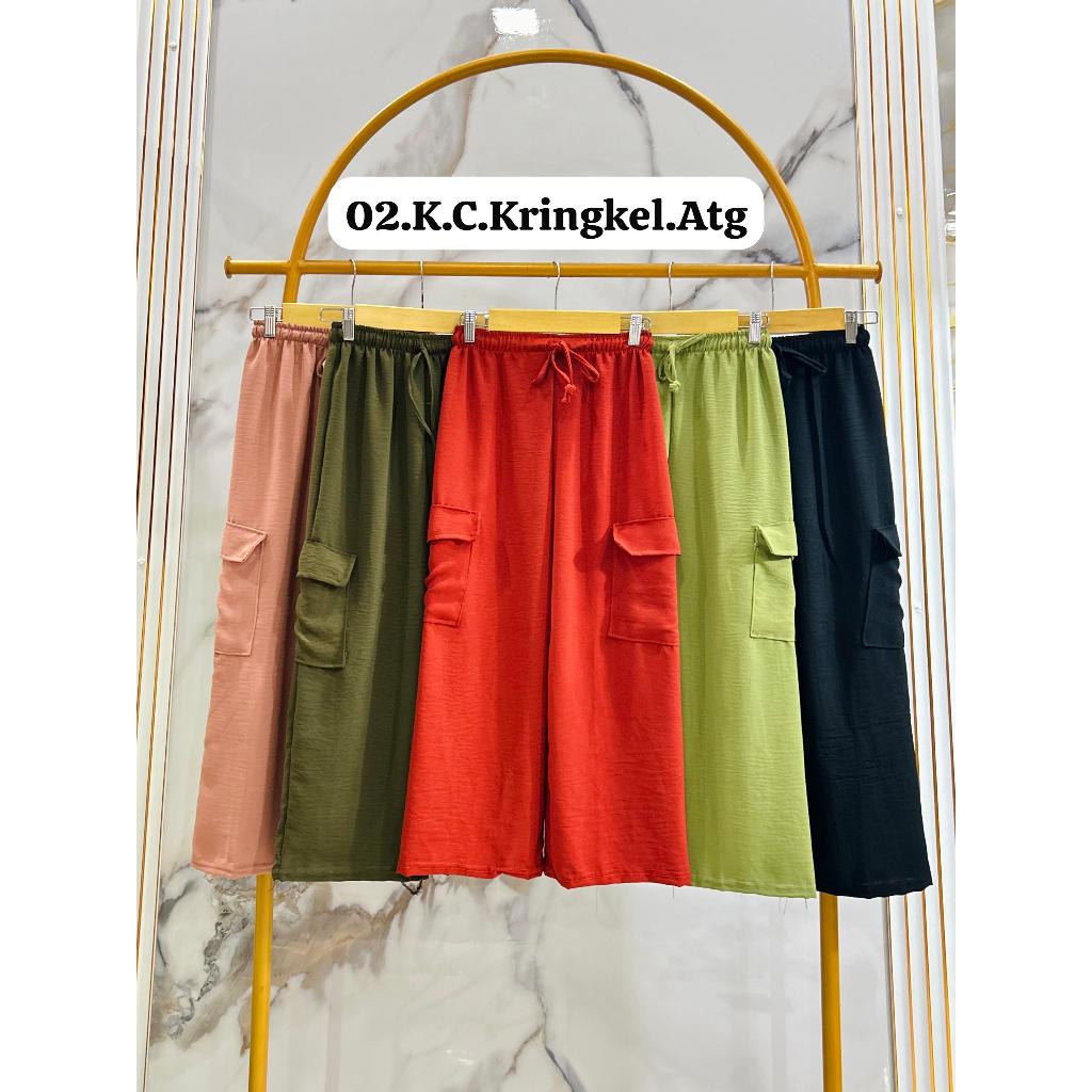 Kulot Crinkle CARGO Anak TanGGUNG/ Celana Crinkle Anak / Kulot Anak Perempuan