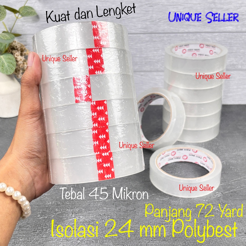 

6 pcs Isolasi Bening 24mm 72 Yard Poly Best / Isolasi Bening Clear 24 mm 72 Yard Poly Best / Lakban Bening 1 inch 24mm 24 mm / Lakban Bening 24mm Bening Clear / Lakban Bening 24 mm Super Clear / Isolasi Bening Clear 24mm 24 mm 72 Yard 72yard Polybest