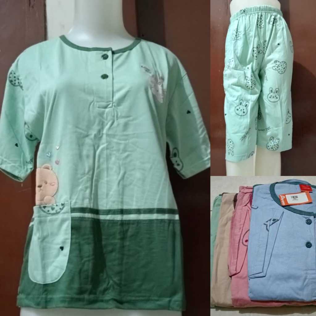 Babydoll Amro Label MERAH Celana Pendek Baju Tidur Baby Doll