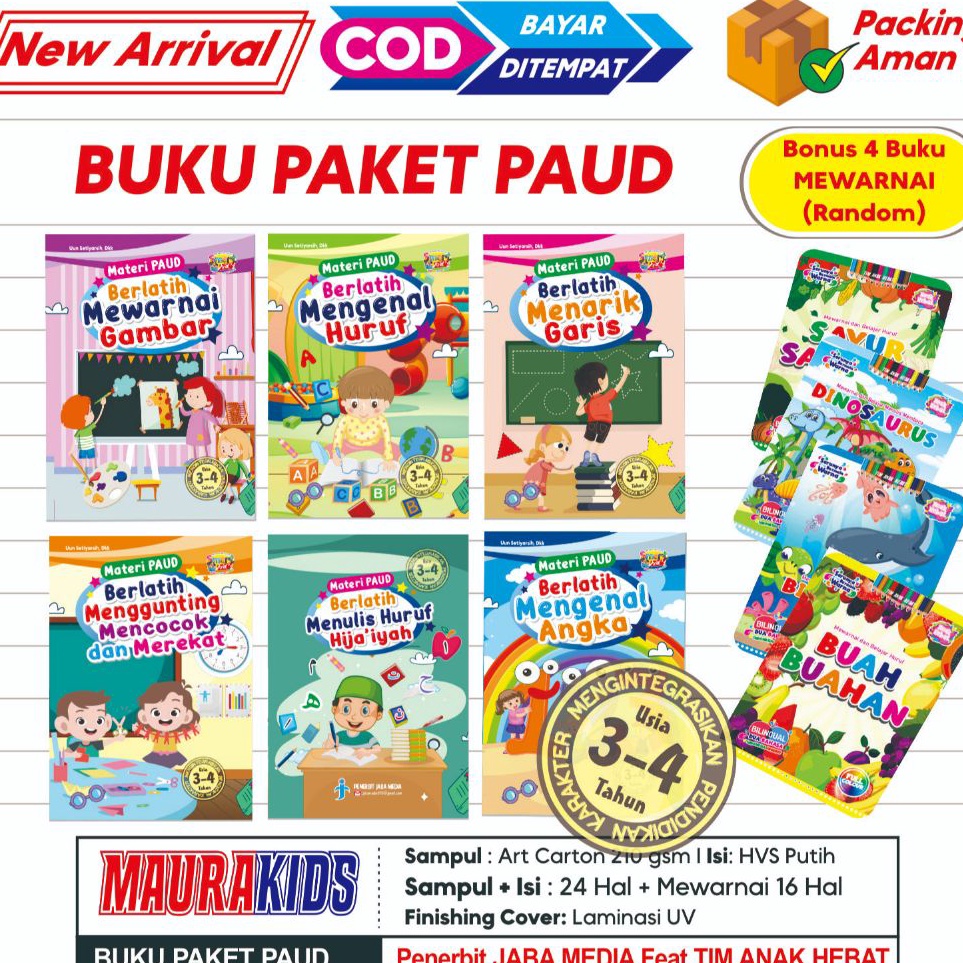 KODE E64P BUKU MATERI PAUD USIA 34 TAHUN JABA MEDIA BOOKS