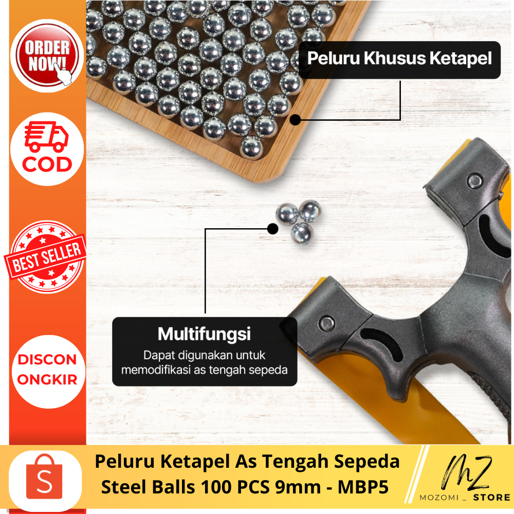 Peluru Ketapel As Tengah Sepeda Steel Balls 100 PCS 8mm