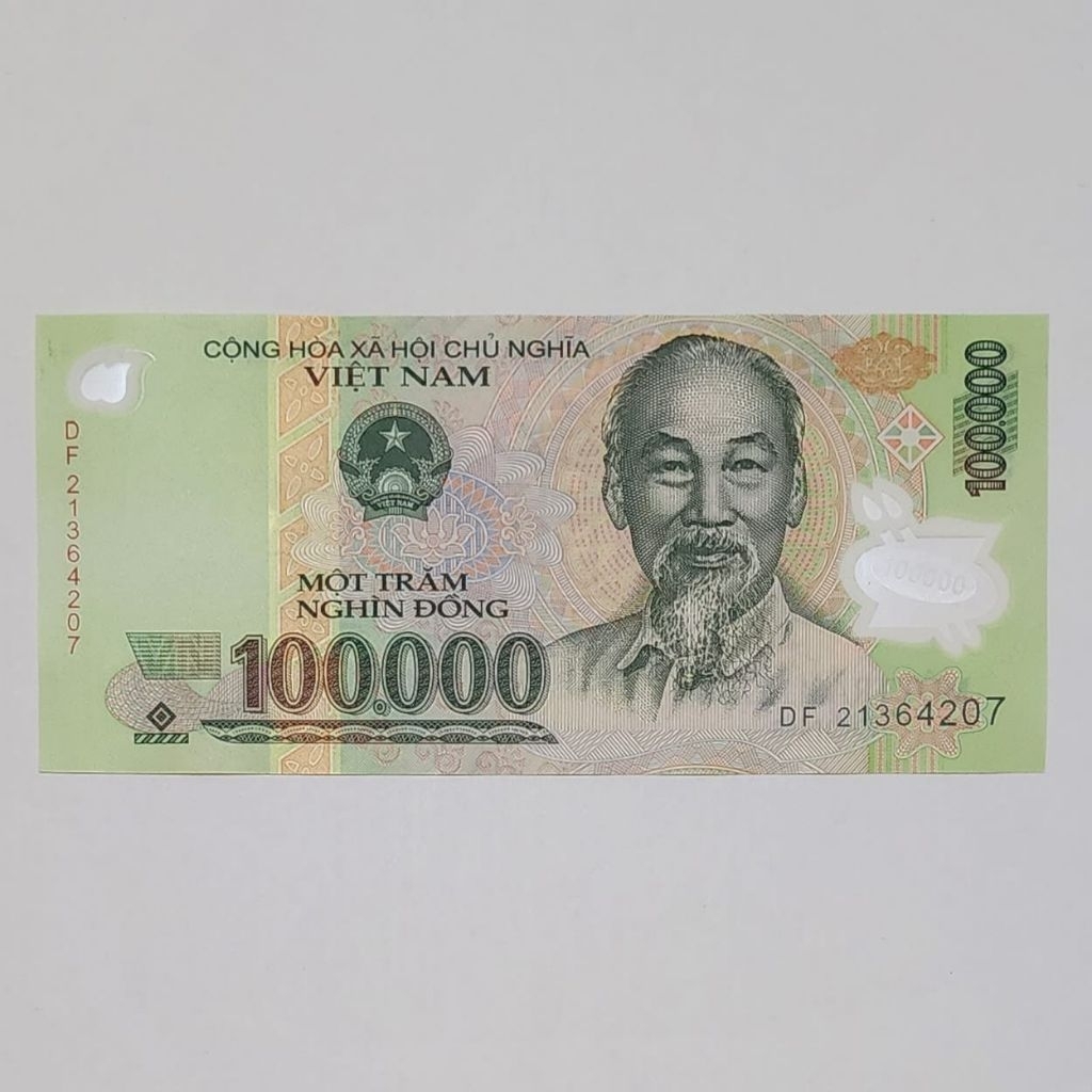 Dong Vietnam Uang Asing Pecahan 100000 Dong Polymer