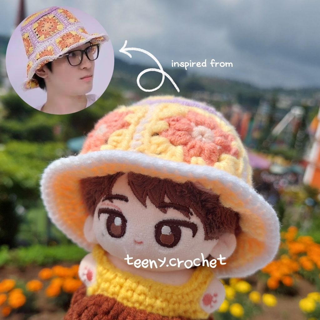 daisy hat | 10cm doll crochet accessories