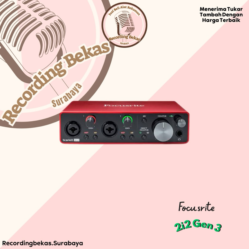 Soundcard Focusrite Scarlett 2i2 Gen 3 (Bekas)