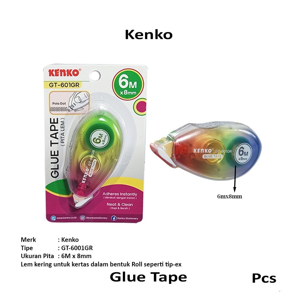 

Kenko - Glue Tape GT-601GR 6mx8mm /LEM PITA KENKO /LEM KERTAS