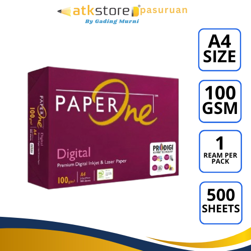 

PaperOne Kertas A4 100gr 1 Rim (500 lembar) Kertas HVS A4 Kertas Fotocopy