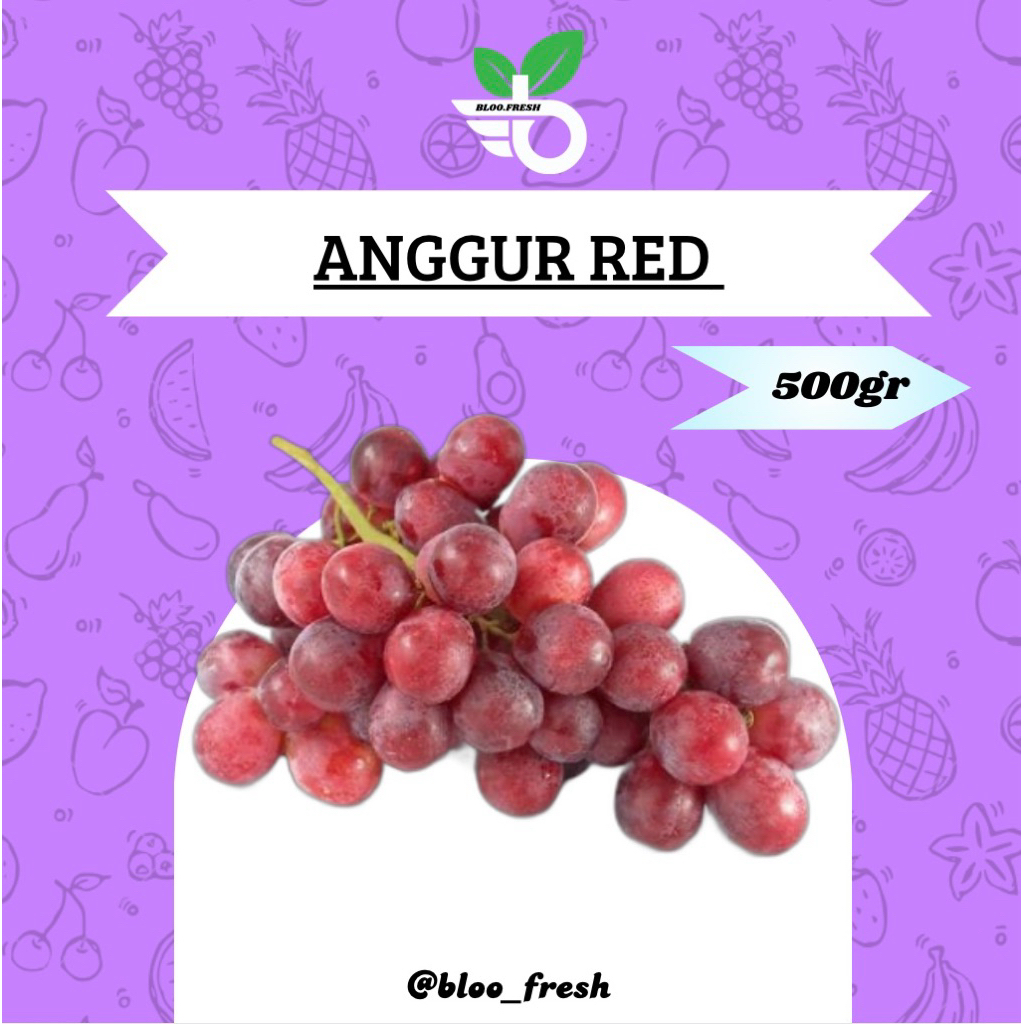 

Buah Anggur Red (Harga Per Pack) - Bloo Fresh (1Pack/500gr) - Anggur