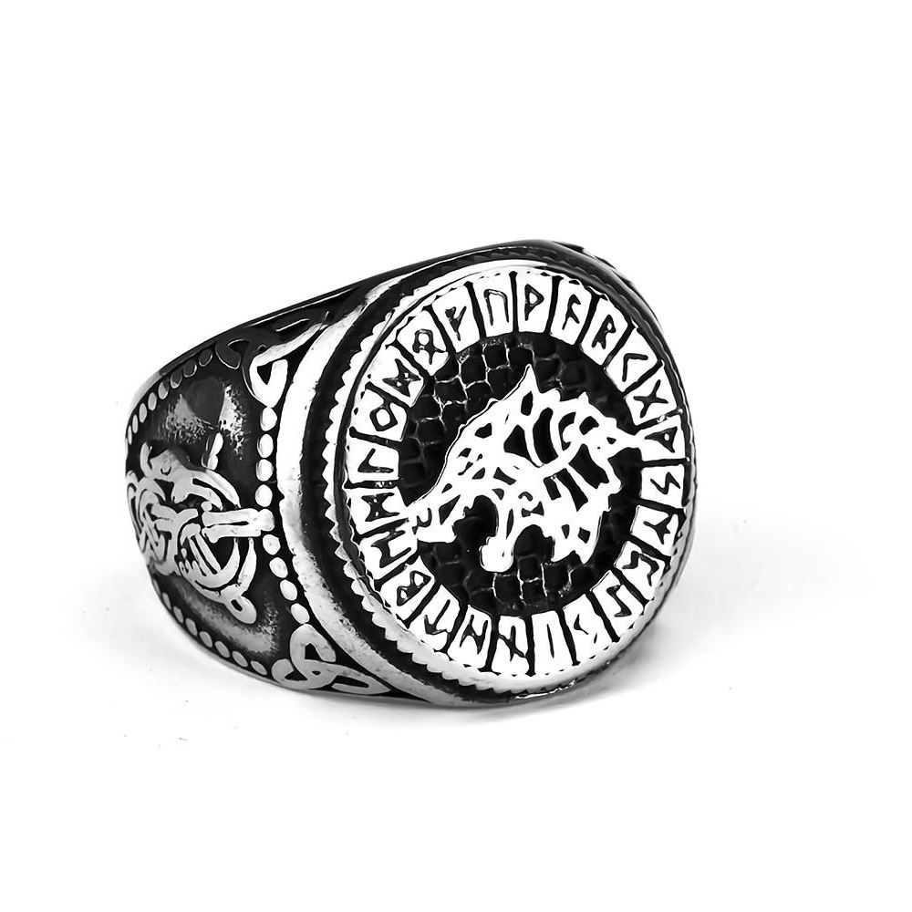 Cincin Rune Viking Nordik Vintage Untuk Pria / Cincin Pria Terbaru / Cincin Pria Fenrir Viking Nordi
