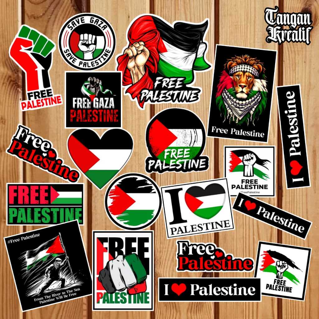 

Stiker free Palestine stiker anti air isi 19 pcs stiker palestina