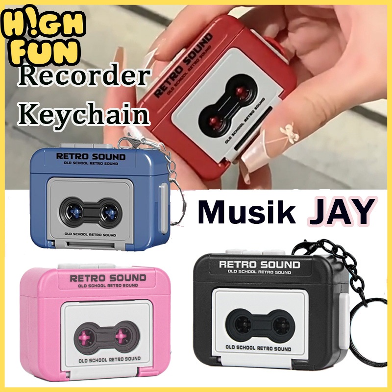 HIghfun Kotak Musik Gantungan Kunci Voice Record keychain Gramophone Gantungan Kunci Couple Gift