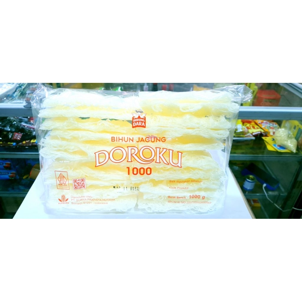

Bihun Jagung Doroku 1000 Berat Bersih 1Kg (20 keping)