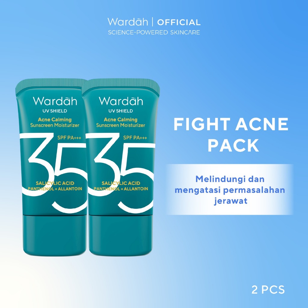Wardah TWINPACK UV Shield Sunscreen SPF 35 PA +++ / SPF 50 PA++++ (Airy Smooth, Essential Gel, Acne 