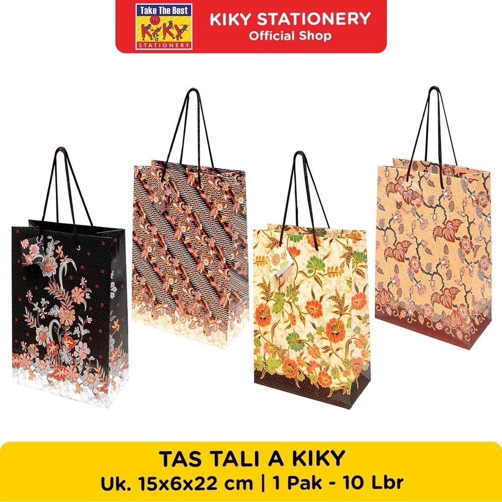

(1 Pak - 10 Pc) PAPER BAG KIKY BATIK - PAPERBAG GLOSSY KRAFT GOODIE BAG GURU / SOUVENIR PACKINGIN