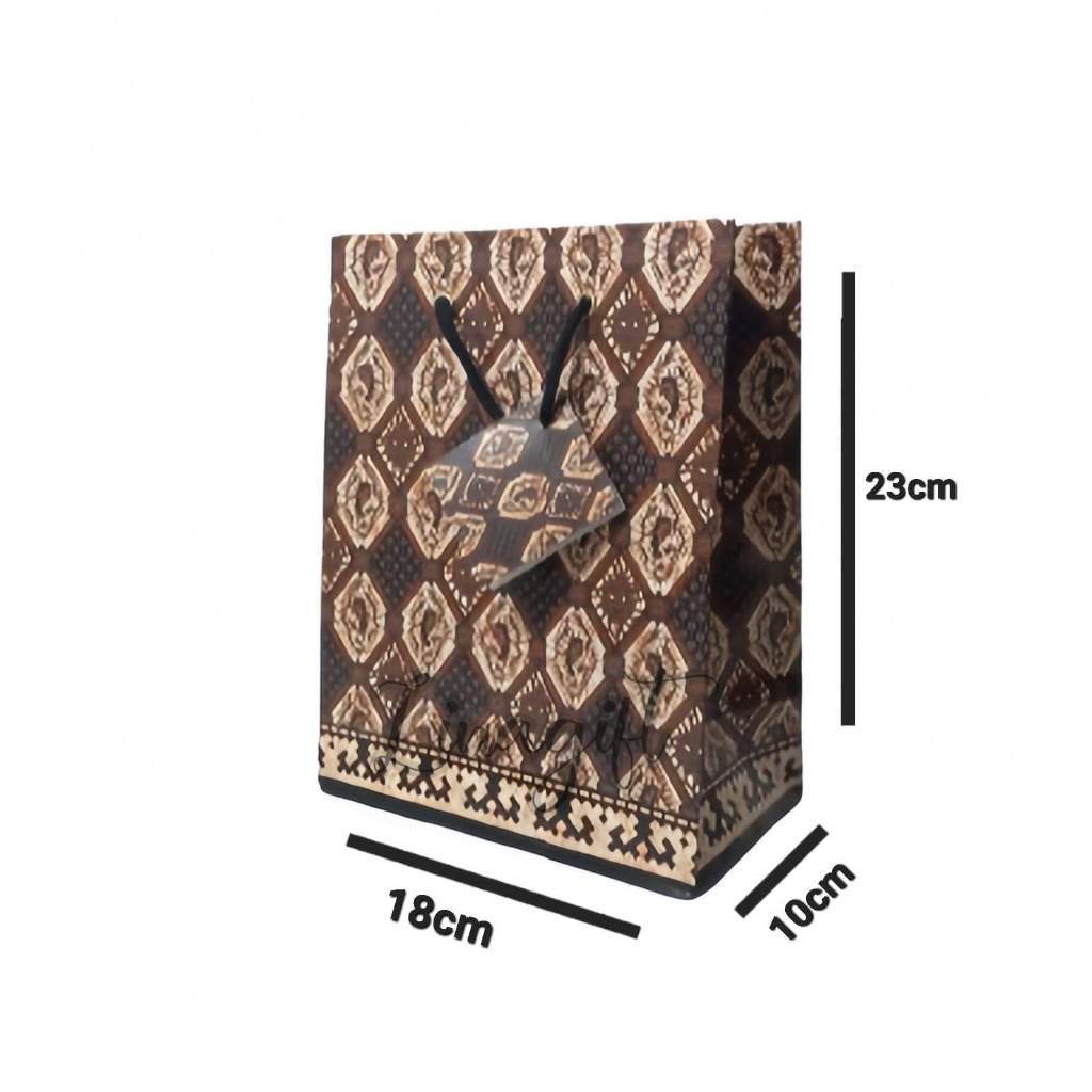 

(1 Pak - 10 Pc) PAPER BAG KIKY BATIK - PAPERBAG GLOSSY KRAFT GOODIE BAG GURU / SOUVENIR PACKINGIN