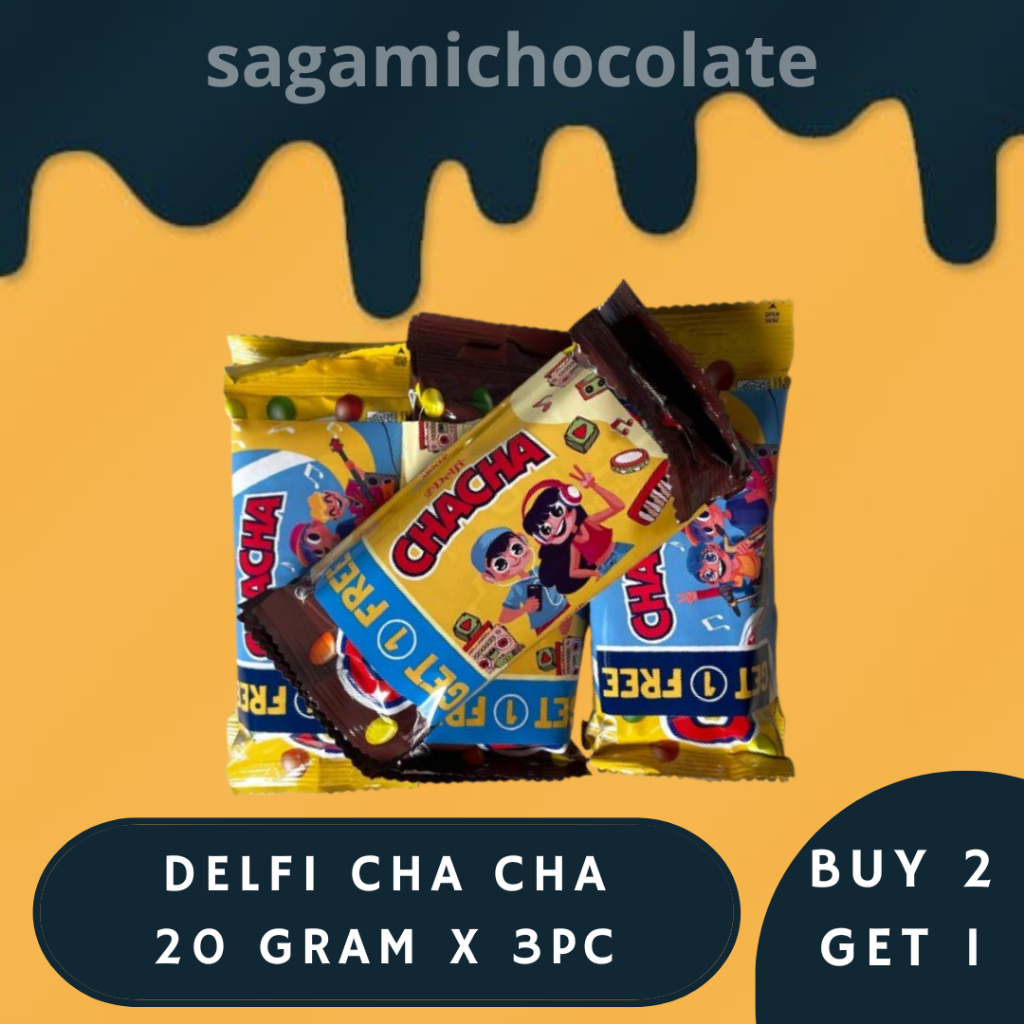 

CHA CHA BELI 2 GRATIS 1 MILK CHOC PEANUT 20 GRAM | COKLAT KACANG CHACHA (1 BUNDLE)