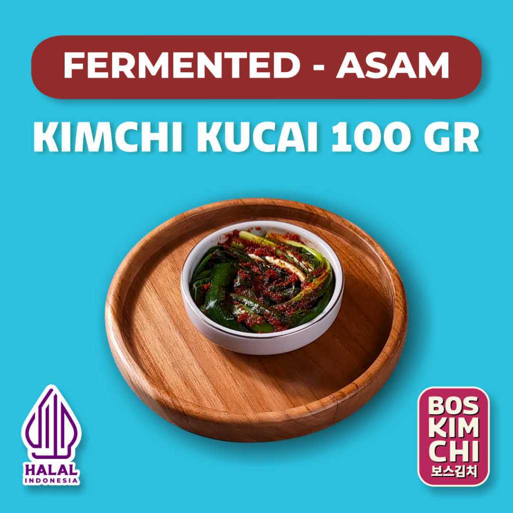 

Kimchi Kucai 100 gr Asam | Boskimchi | Buchu Kimchi Fermented