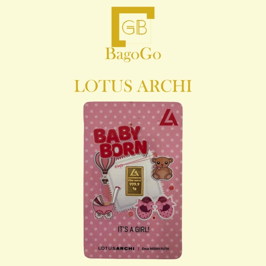 Logam Mulia Lotus Archi 1 Gram Baby Born Series Pink