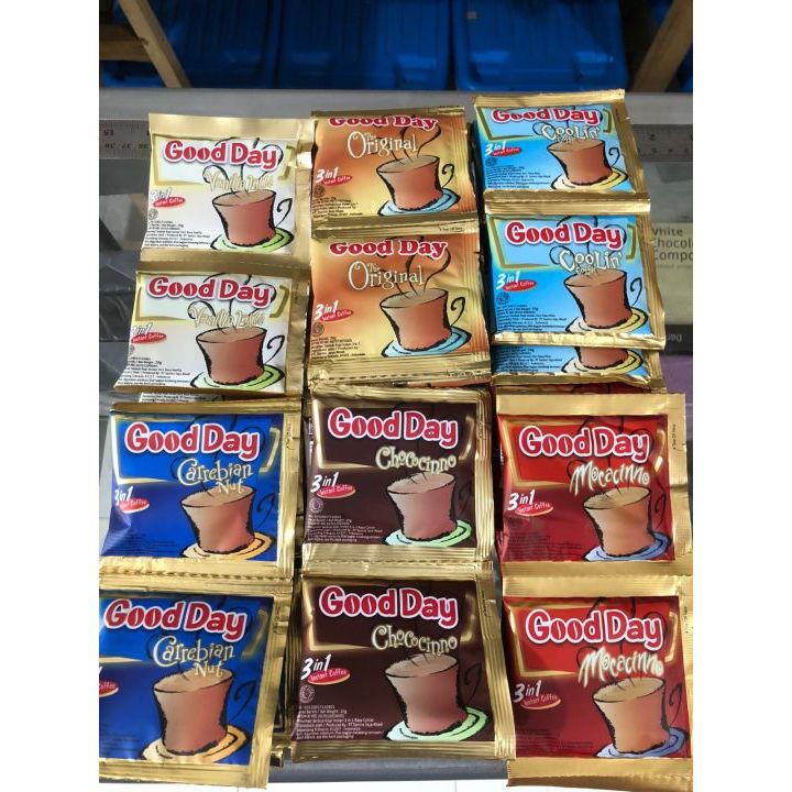 

Good Day All Varian Renceng 10x20gr - Kopi Good Day Mocachino/Chococinno/Carebian Nut
