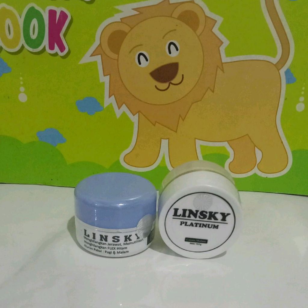 CREAM LINSKY BIRU + LINSKY PLATINUM   CREAM SIANG DAN MALAM