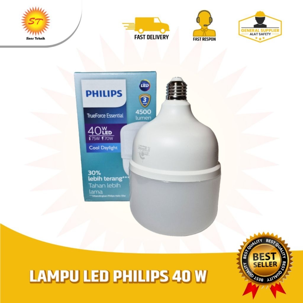 Lampu LED Philips Essential 40 Watt Putih (Cool Daylight) Tabung Kapsul Original