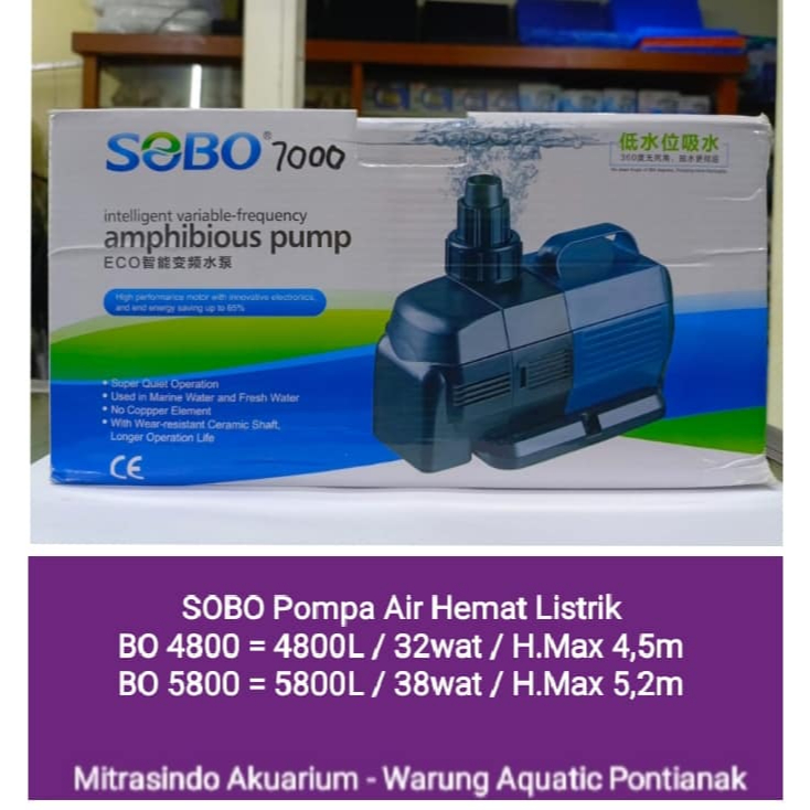 Sobo BO 4800 5800 Pompa Celup Kolam Aquarium.