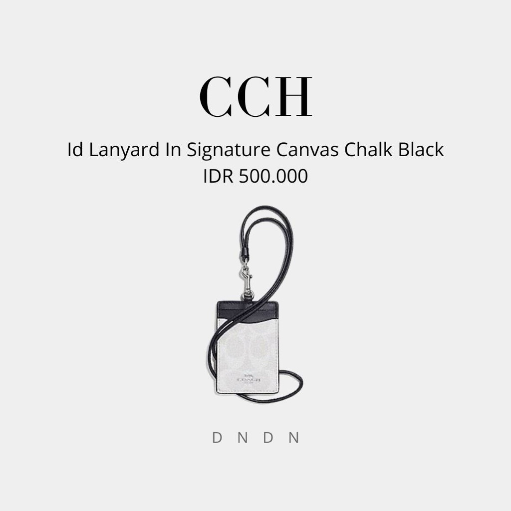 

Id Lanyard In Signature Canvas Chalk Black