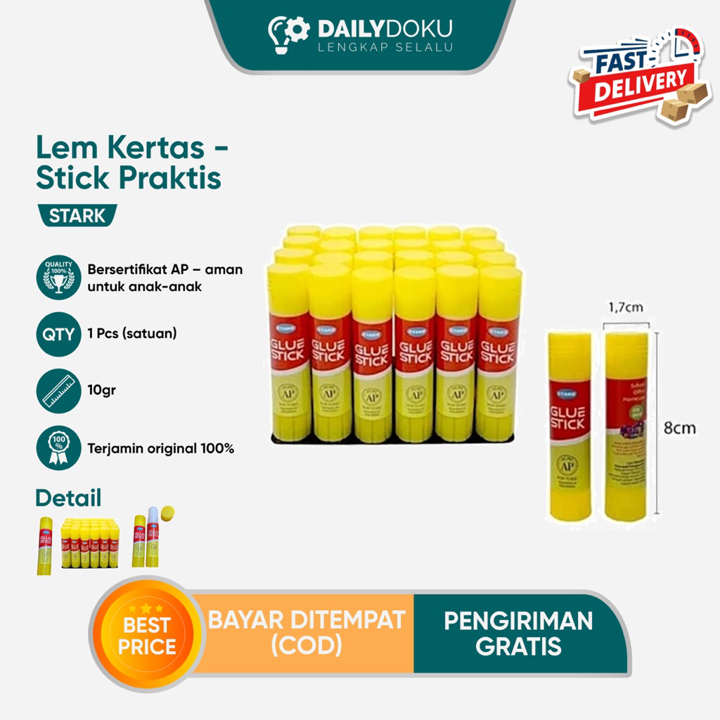 

Lem Kertas Stick STARK – Praktis, Aman & Anti Berantakan