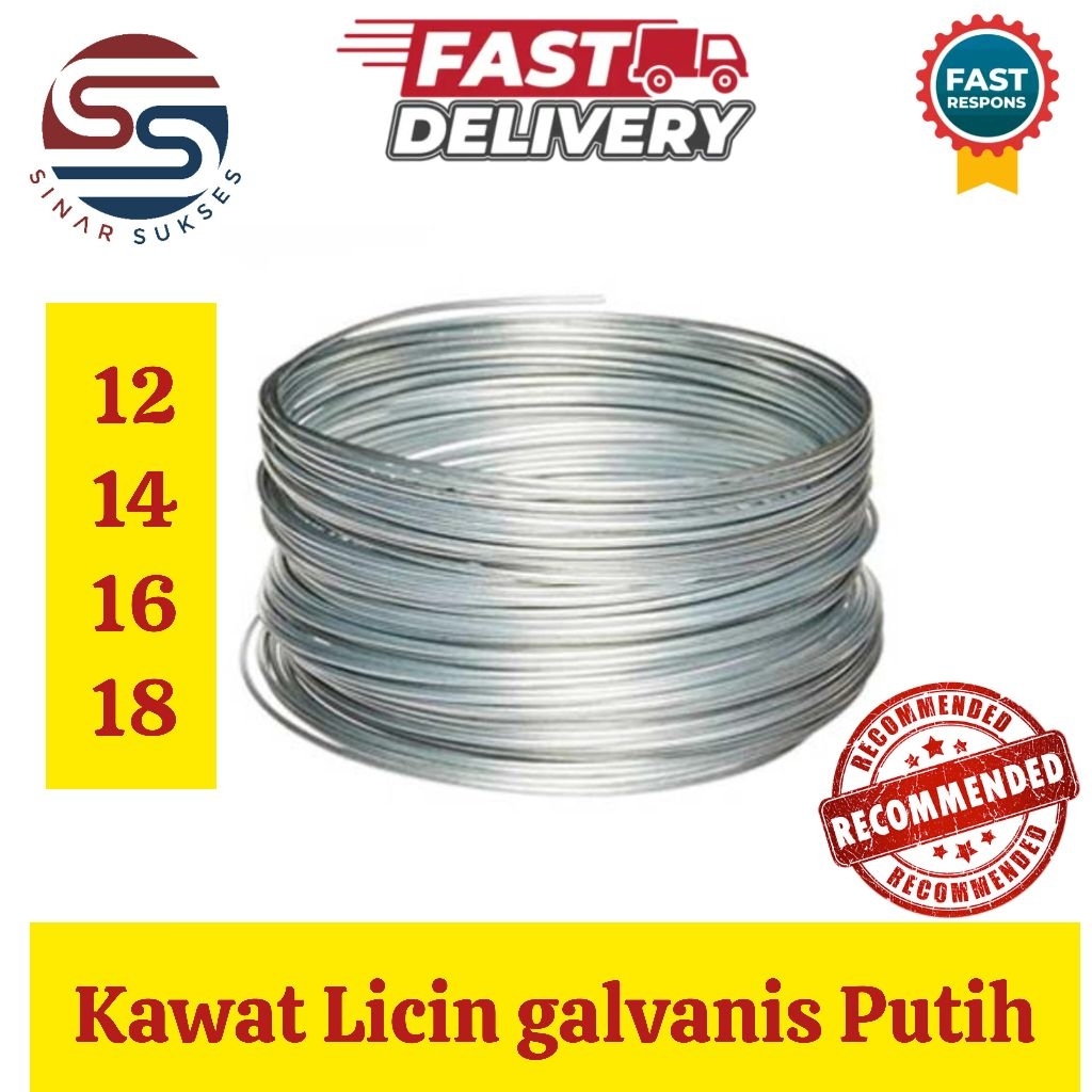 Kawat Licin Galvanis Putih 12 14 16 18