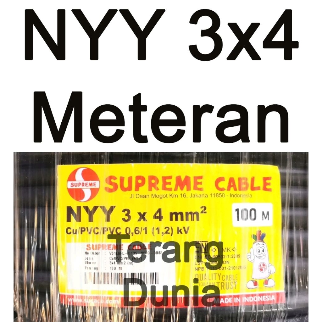 Kabel NYY 3x4 Supreme Kabel Supreme NYY Kabel Tunggal 3x4 Supreme Kabel Tufur 3x4 Supreme Kabel Supr