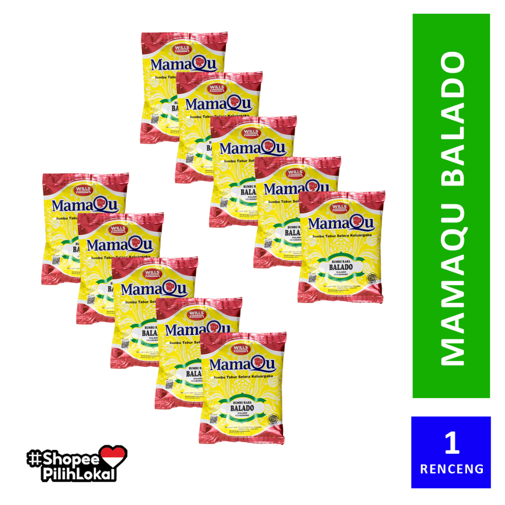 

WILLS MamaQu Balado Bumbu Tabur Selera Keluarga Seasoning 100 gram 1 Renceng isi 10 pcs