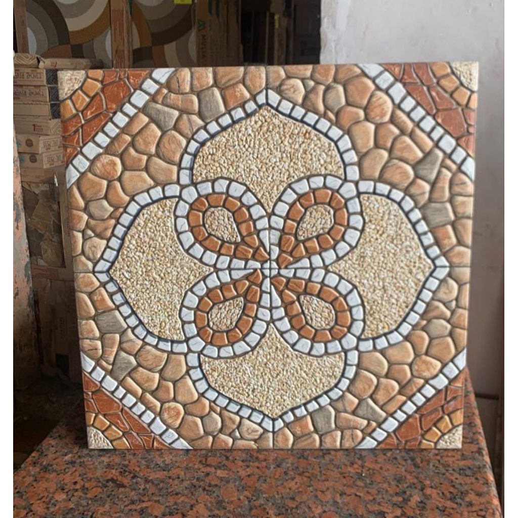 KERAMIK LANTAI 50X50 CHAMP BEIGE | CARPORT | MULIA TILE